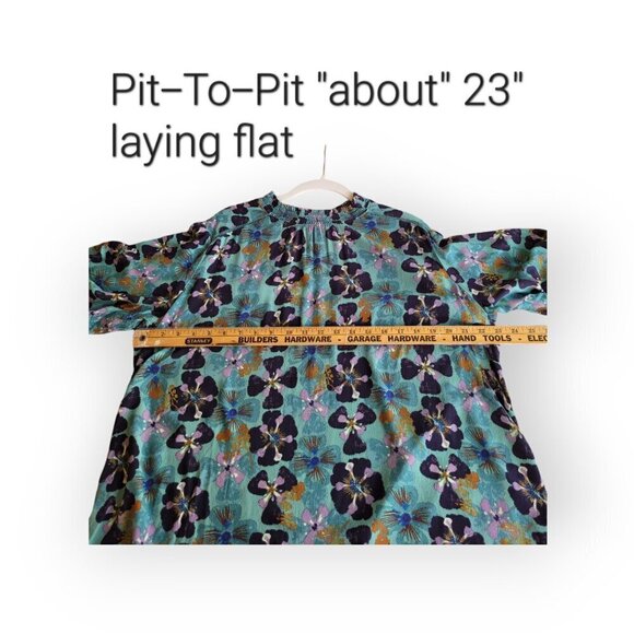 Knox Rose Keyhole Teal/Eggplant Flowy Top XL - Picture 8 of 14